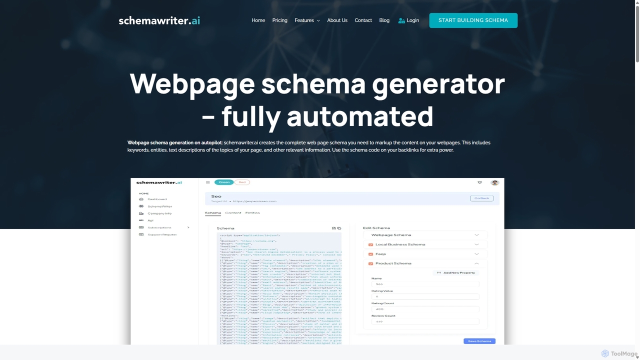 Webpage schema generator - fully automated entity optimized webpage schema - schemawriter.ai for Schemawriter.ai