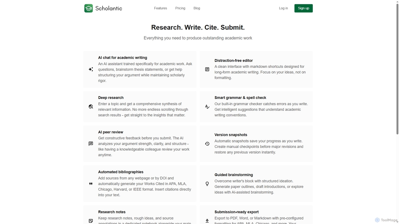 Features - Scholantic for Scholantic