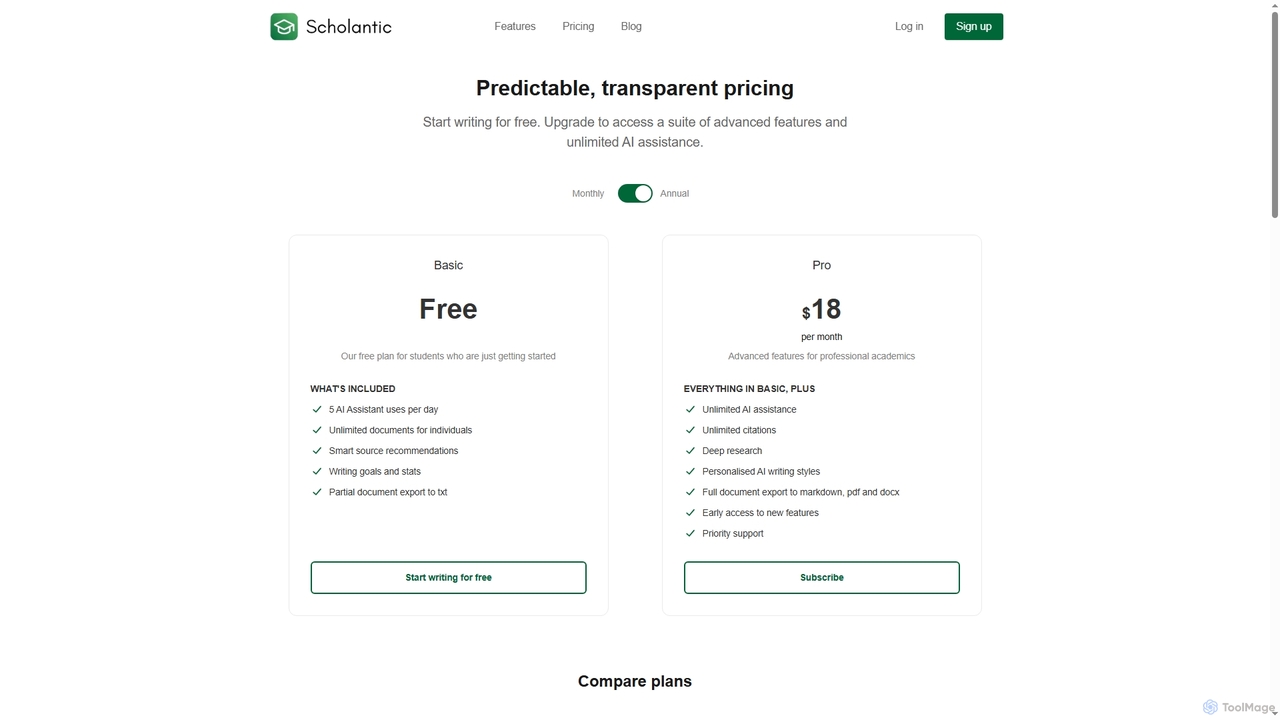 Pricing - Scholantic for Scholantic
