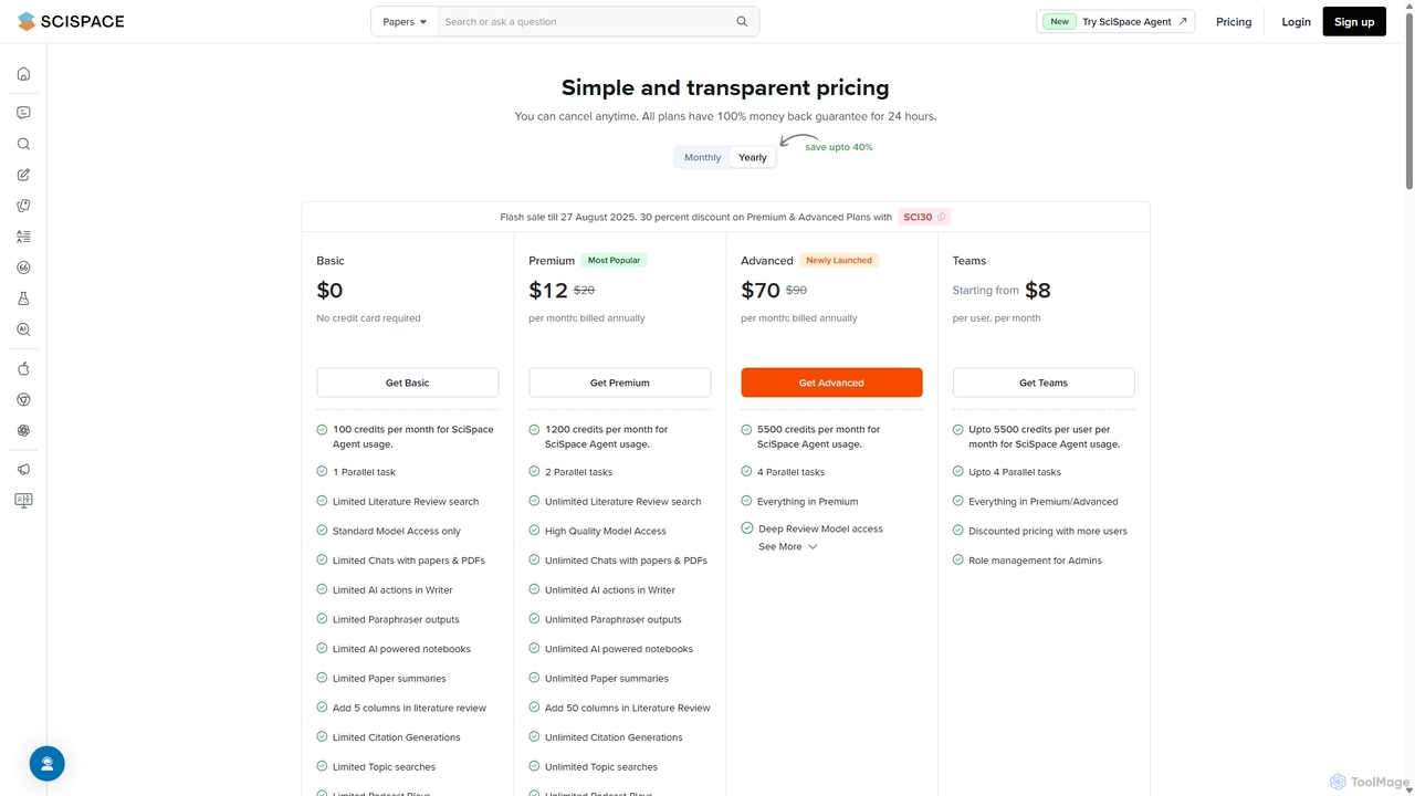 SciSpace Premium - Unlimited access to AI research tools for SciSpace