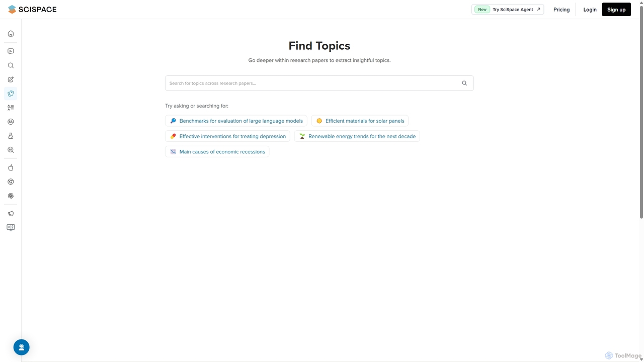 Find Research Topics Quickly | Search & Explore for SciSpace