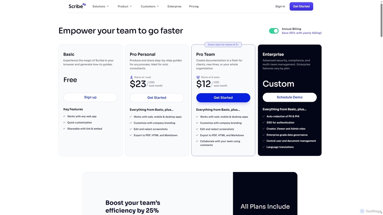 Pricing for Scribe