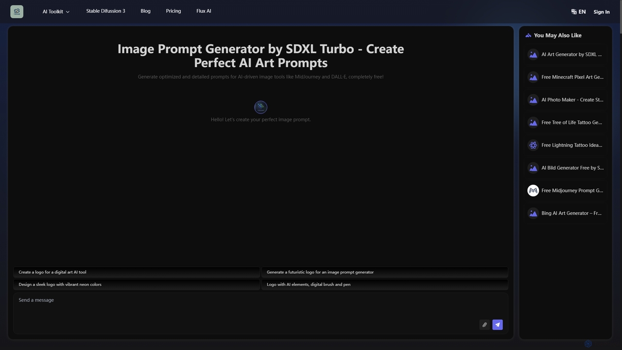 Free Image Prompt Generator by SDXL Turbo - Create Detailed Prompts for AI Art for SDXL Turbo