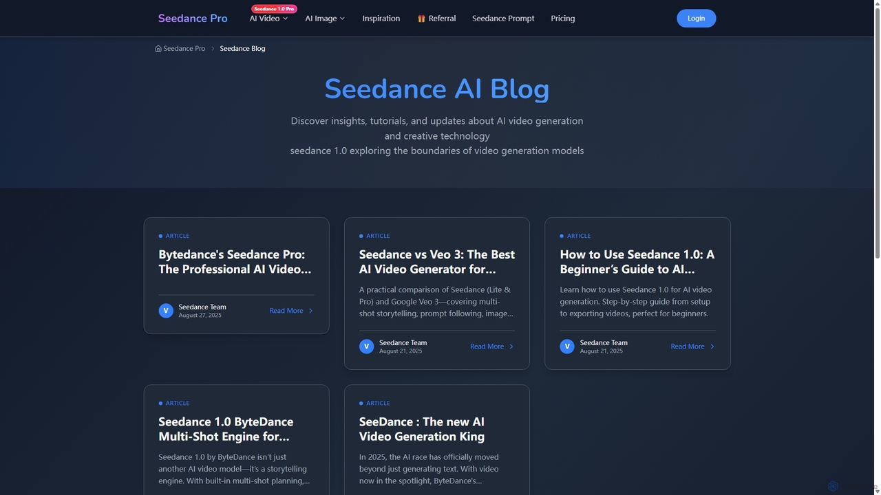 Seedance AI Video Generator Blog for Seedance Pro