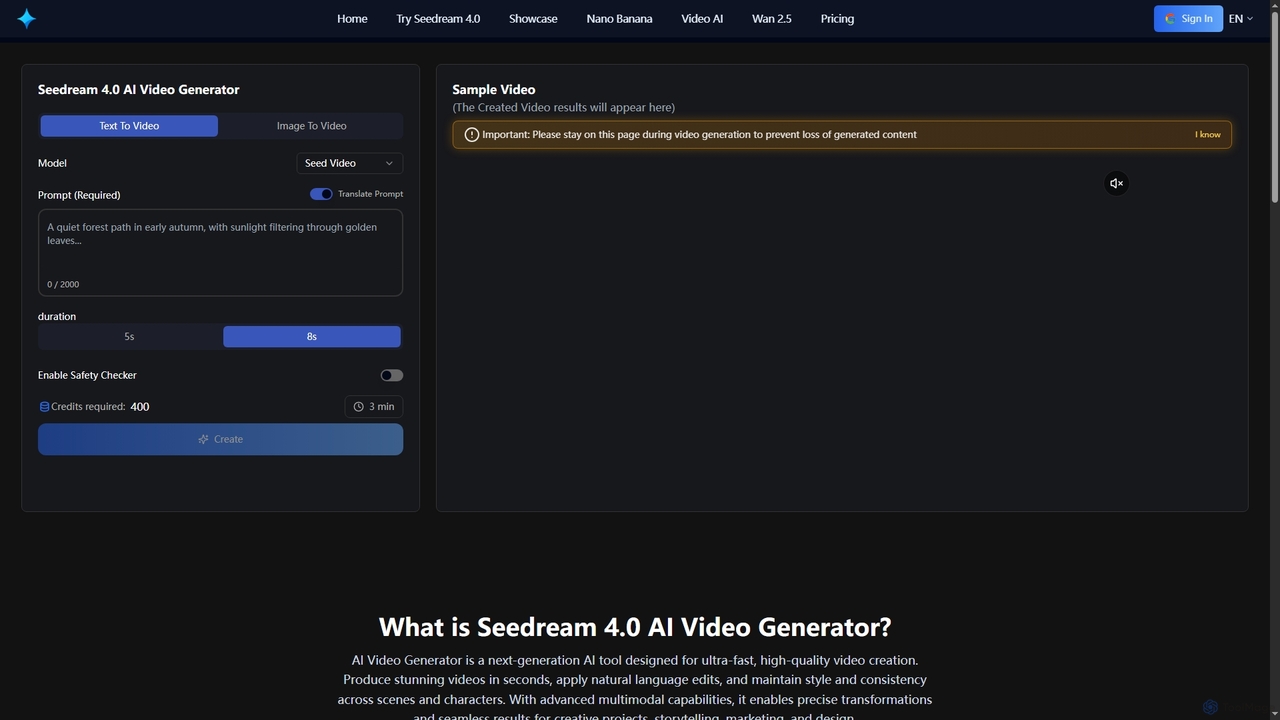 Try Seedream 4.0 AI Video Generator For Free | Seedream 4.0 AI for Seedream 4