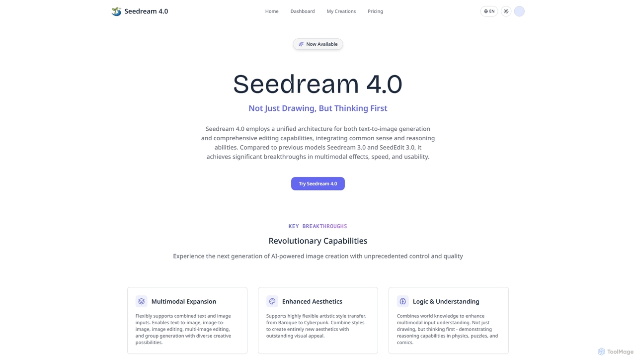 Seedream 4.0 - AI Image Generator with Advanced Multimodal Creation | 10x Faster for Seedream4