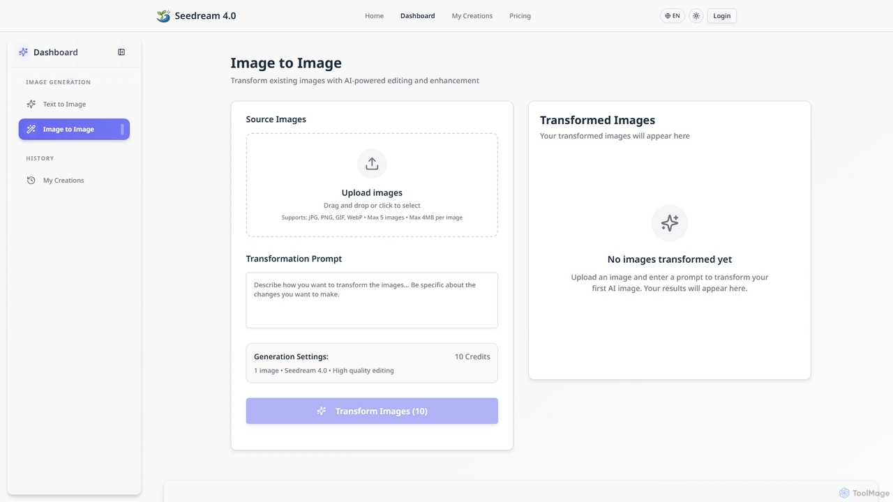 Image to Image | Seedream 4.0 - AI Image Generator & Editor | Seedream4 for Seedream4