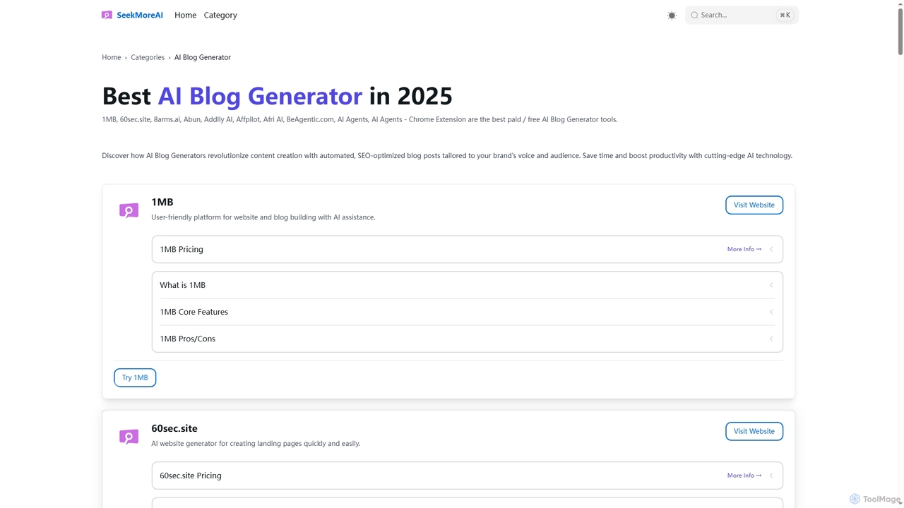 The Best AI Blog Generator - AI Tools | SeekMoreAI for SeekMoreAI