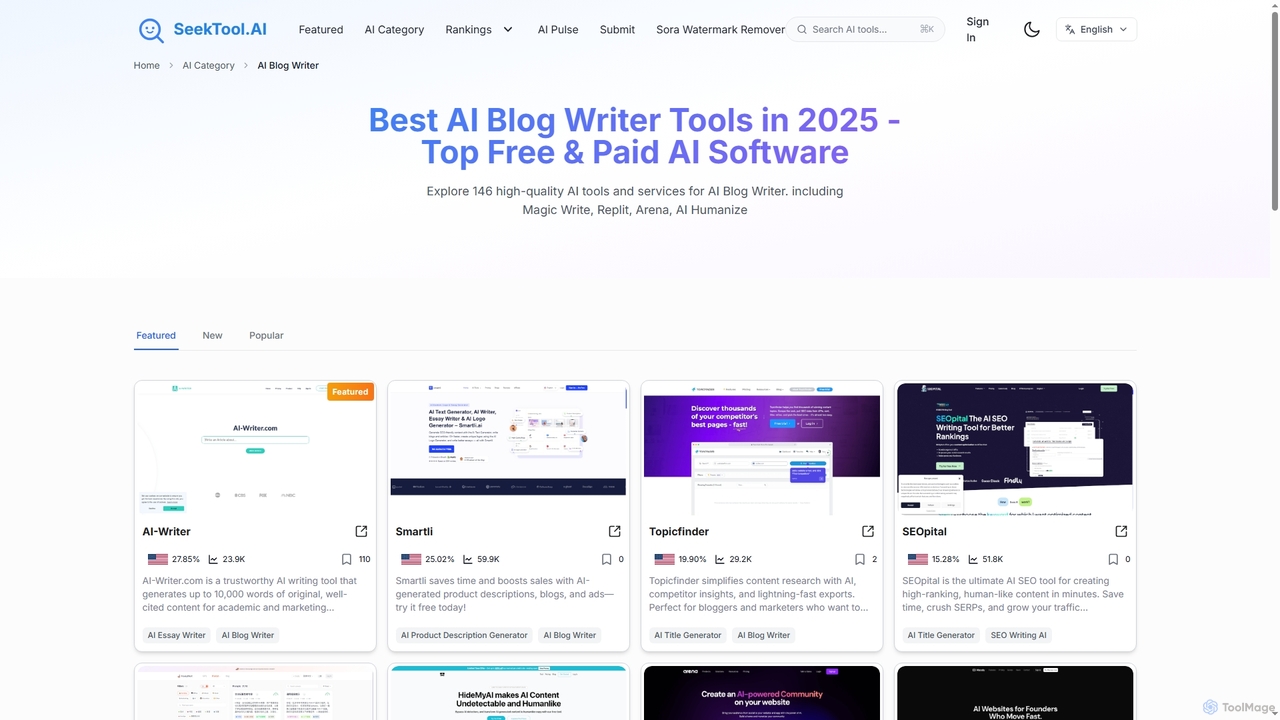 Best AI Blog Writer Tools 2025 | SeekTool.ai for SeekTool