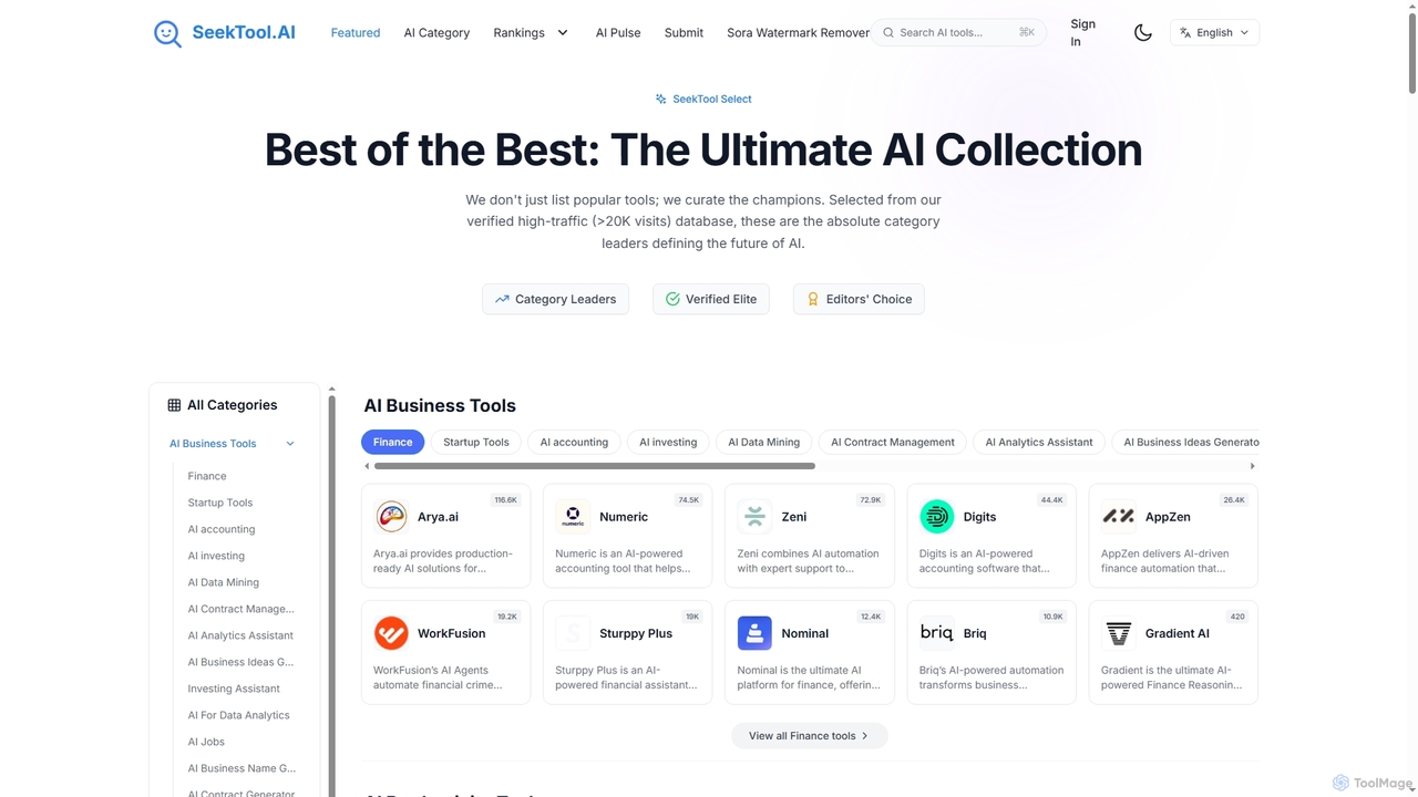 Best of the Best AI Tools 2025 - The Elite Collection | SeekTool.ai for SeekTool