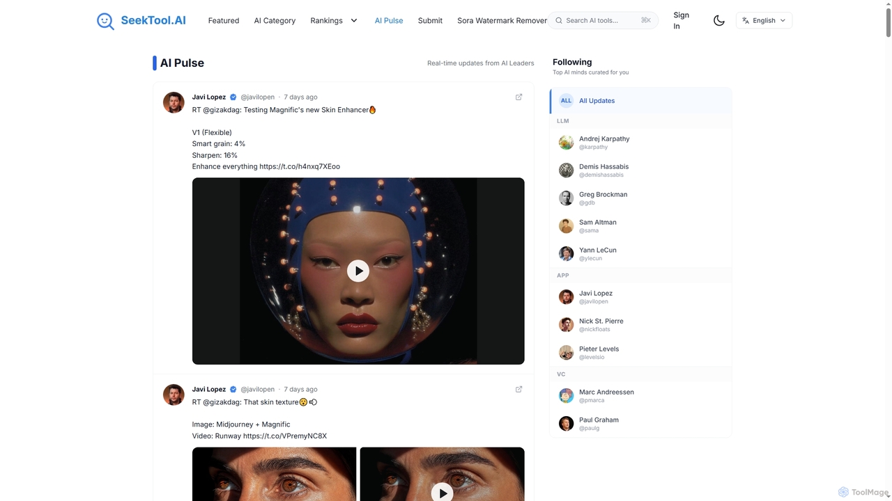 AI Pulse - Real-time Insights from AI Leaders for SeekTool