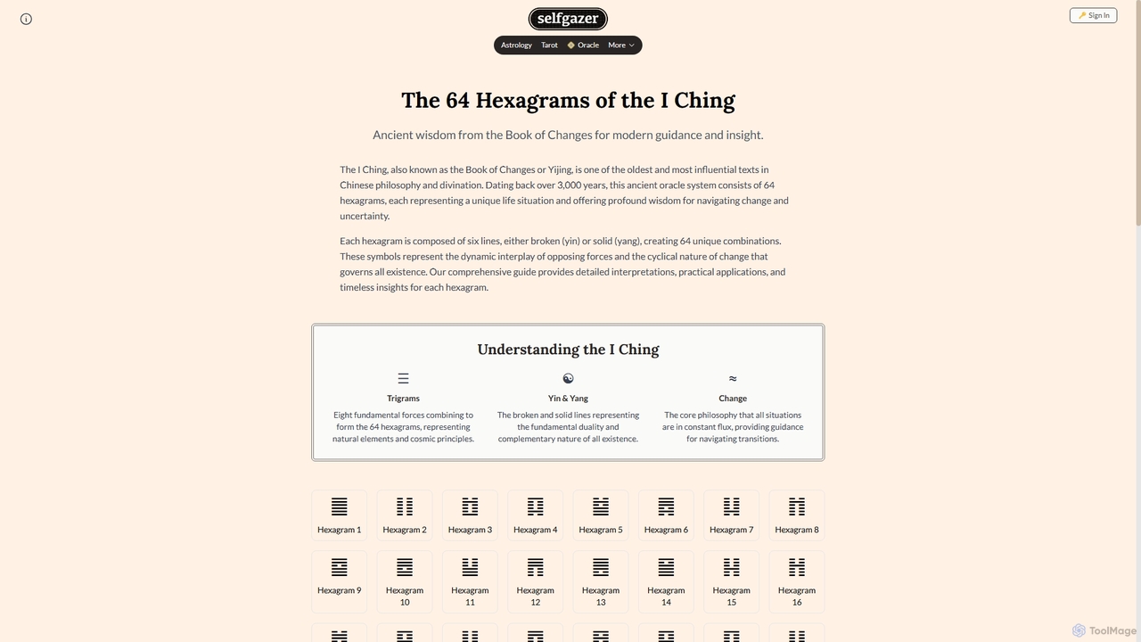 64 I Ching Hexagrams Complete Guide - Book of Changes Oracle | Selfgazer for Selfgazer