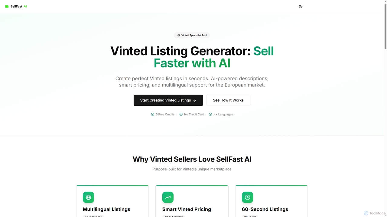 Vinted Listing Generator | AI-Powered Description Creator | SellFast AI for Sellfast