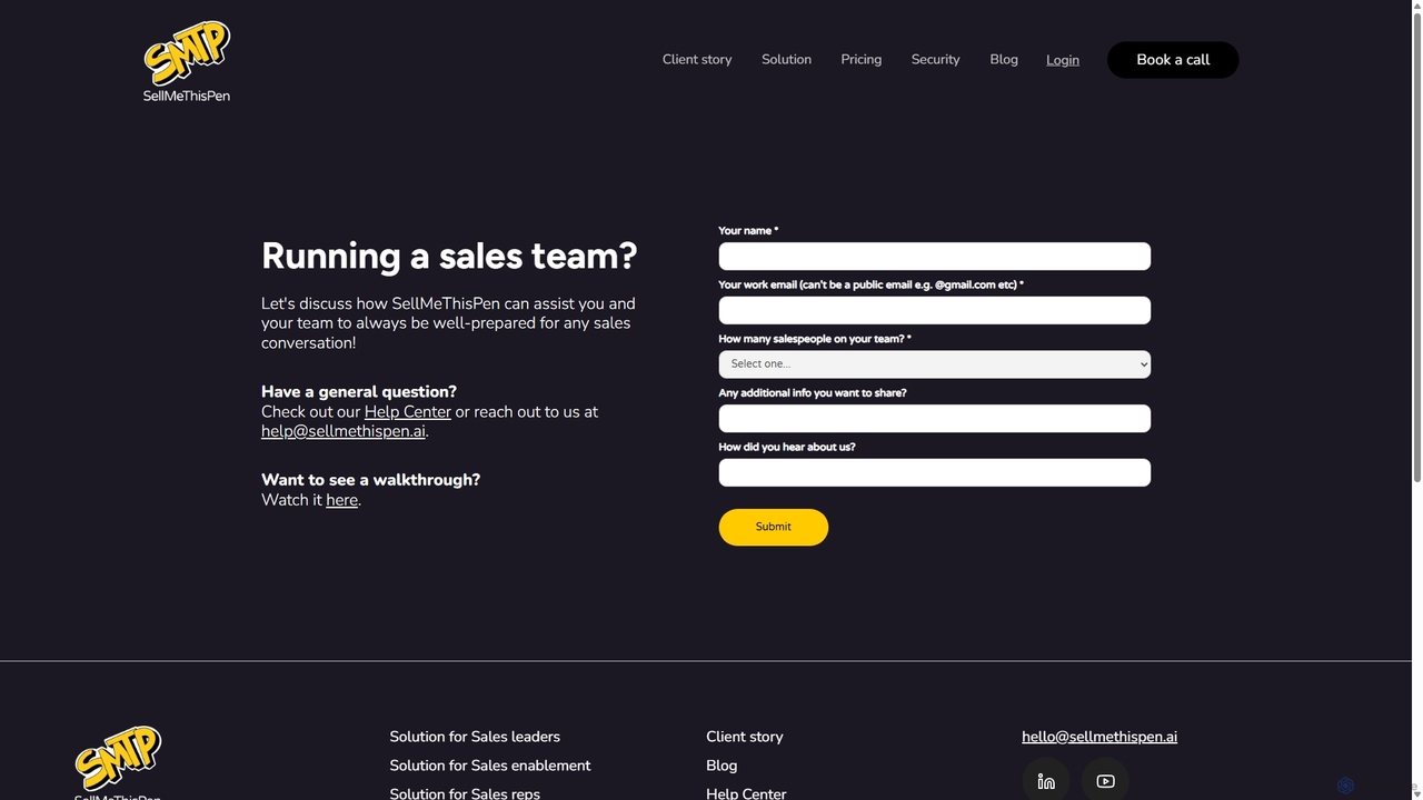 Demo | AI Sales Role-Play and Real-Time Assistant - SellMeThisPen for SellMeThisPen