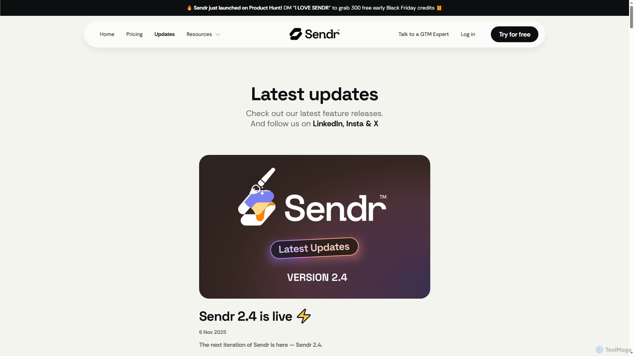 Sendr - Latest Platform Updates for Sendr