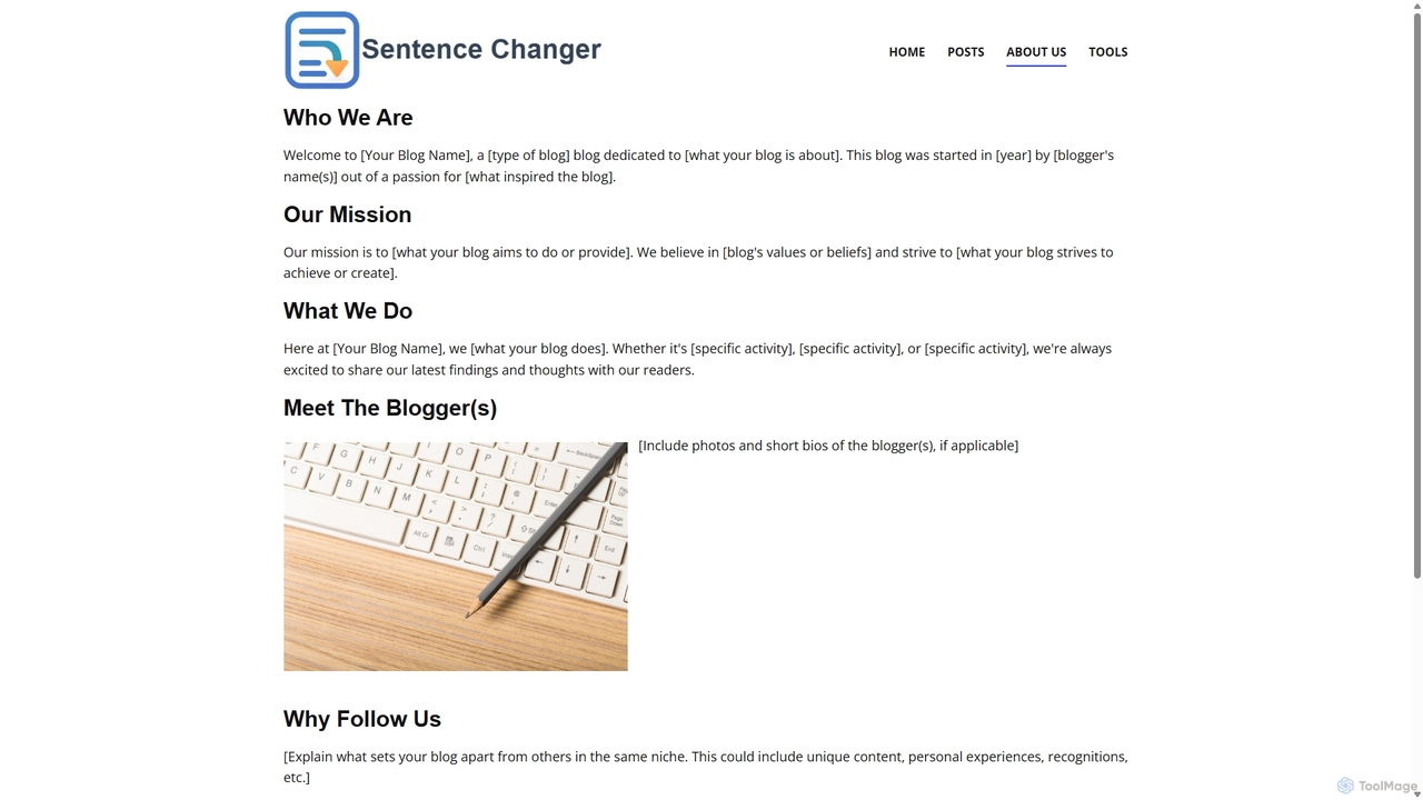 About Us for Sentencechanger