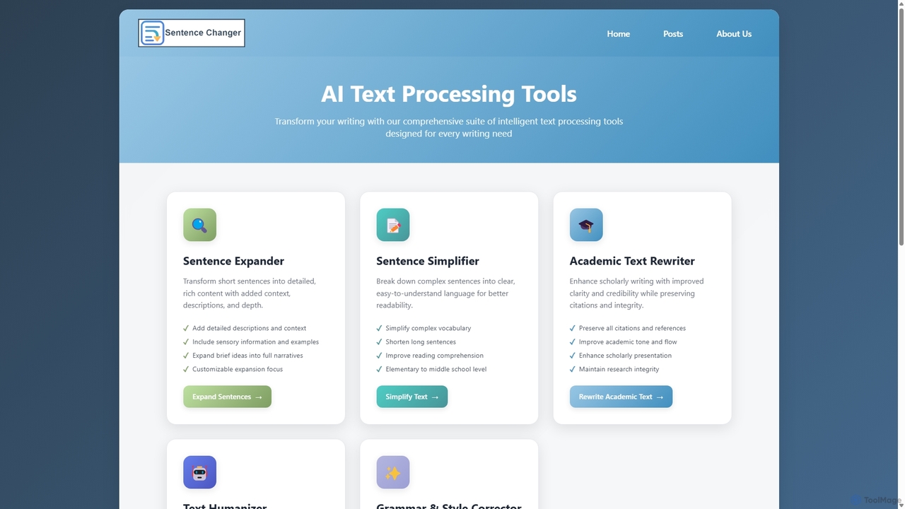 AI Text Processing Tools - Transform Your Writing Instantly for Sentencechanger