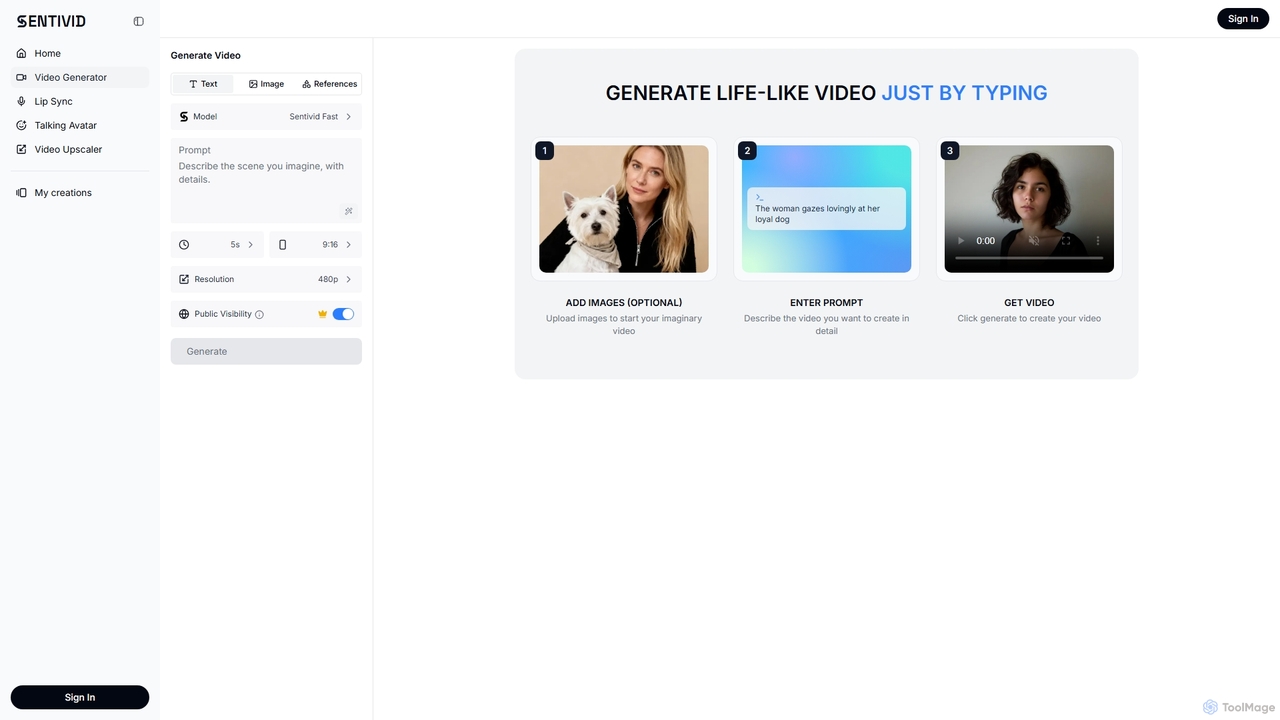 AI Video Generator | Sentivid for Sentivid