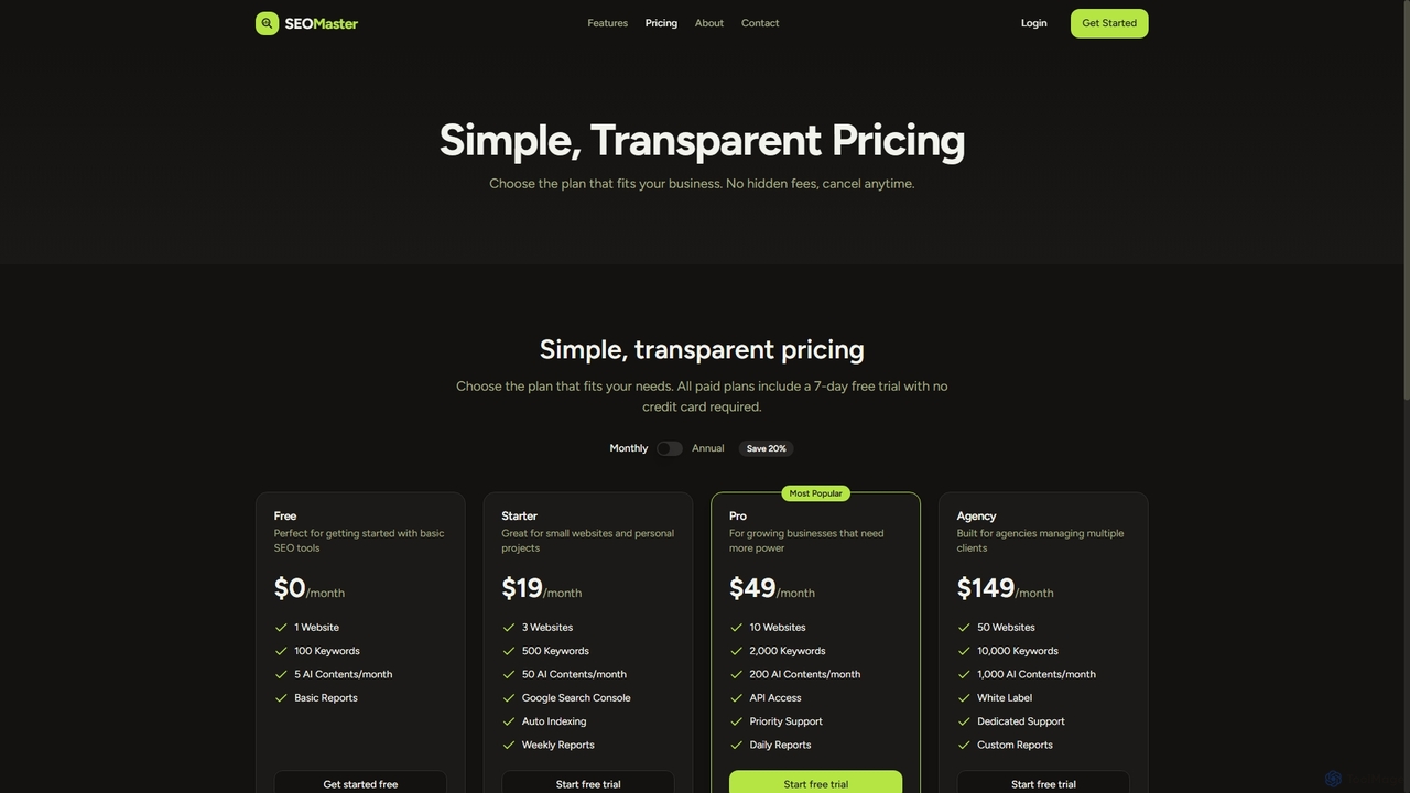 Pricing | SEO Master for SEO Master