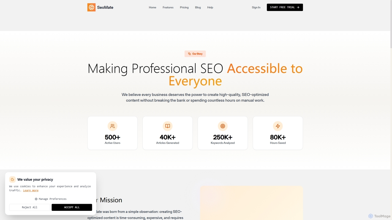 About SeoMate - Our Mission to Democratize SEO Content Creation for Seomate