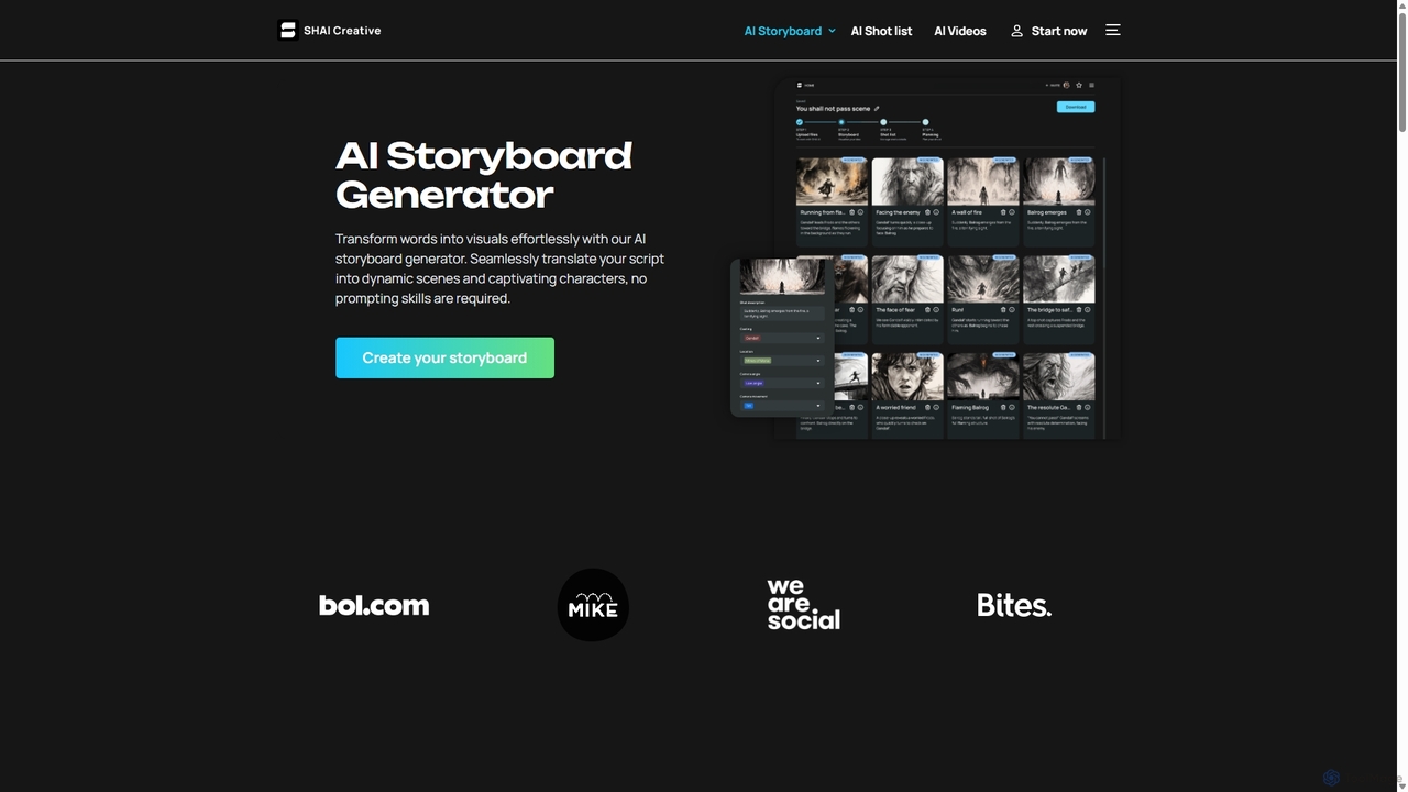 Storyboard AI - The AI Storyboard Generator from Shai - Shai Creative for Shai Creative