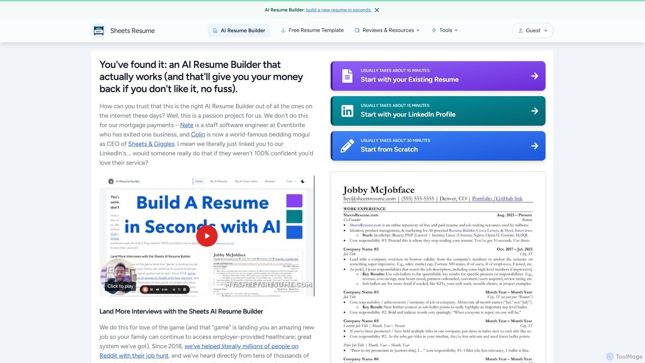 sheetsresume