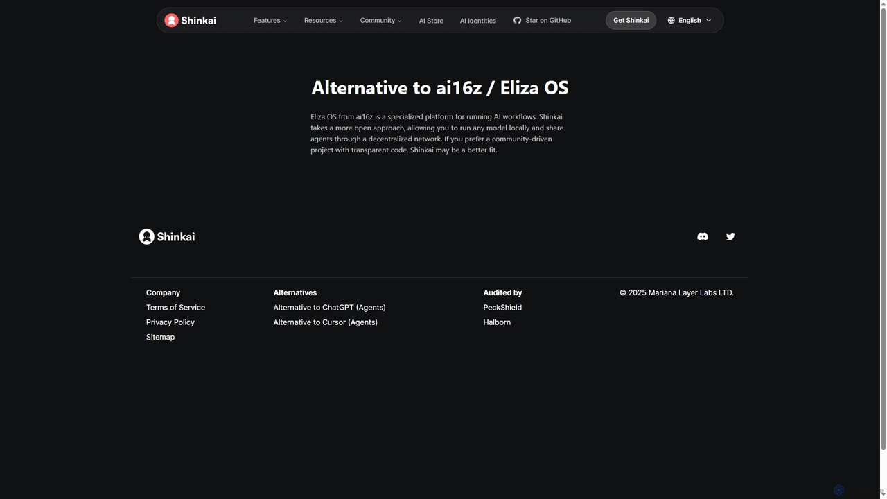 Alternative to ai16z / Eliza OS | Shinkai for Shinkai