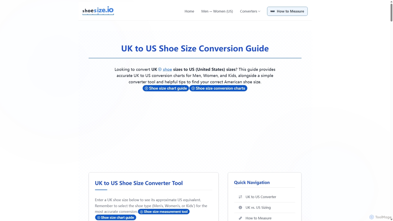 UK to US Shoe Size Conversion for Shoesize.io