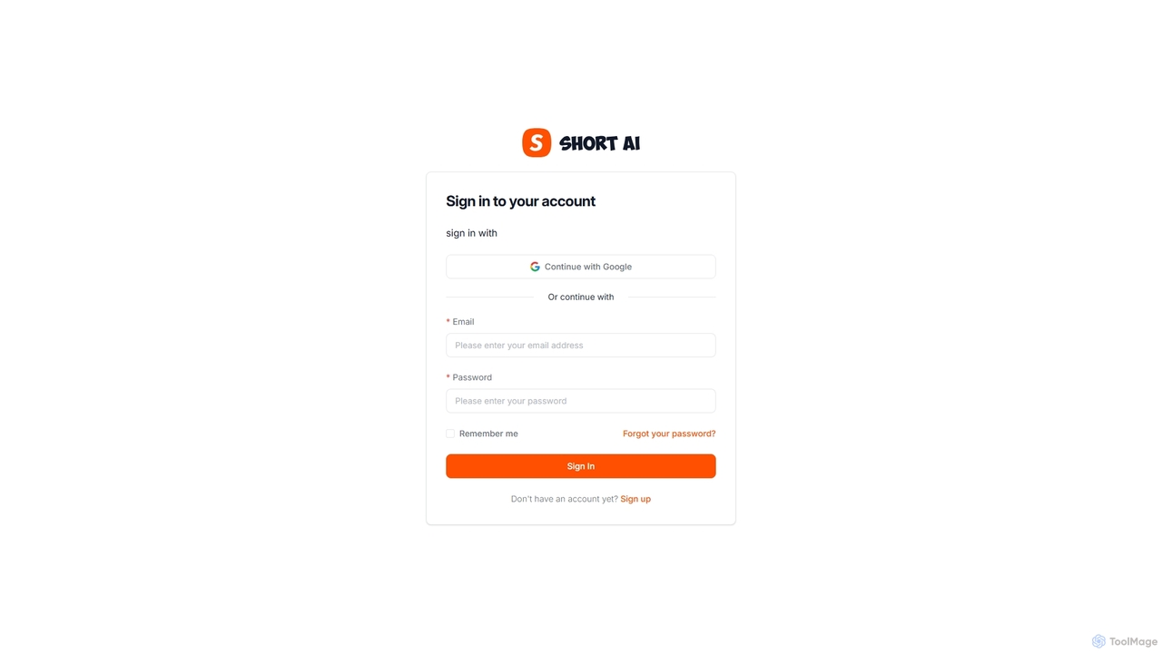 Login for Short AI