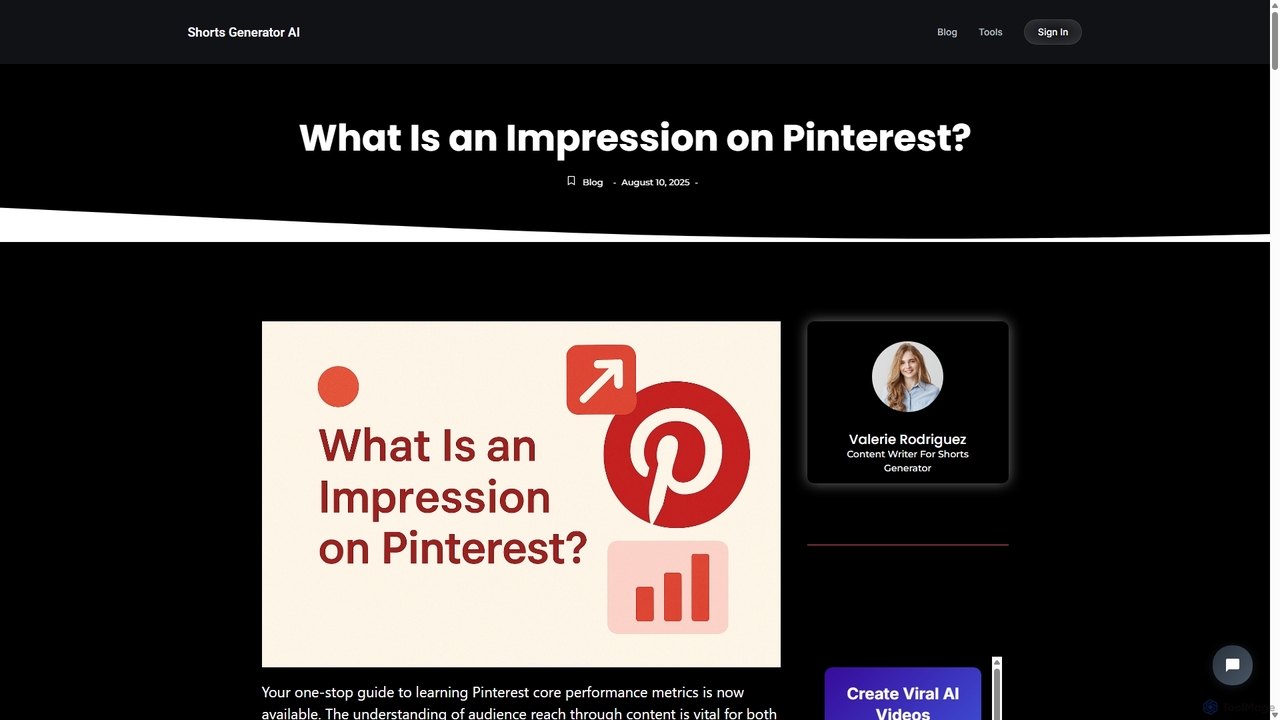 What Is an Impression on Pinterest? for ShortsGenerator
