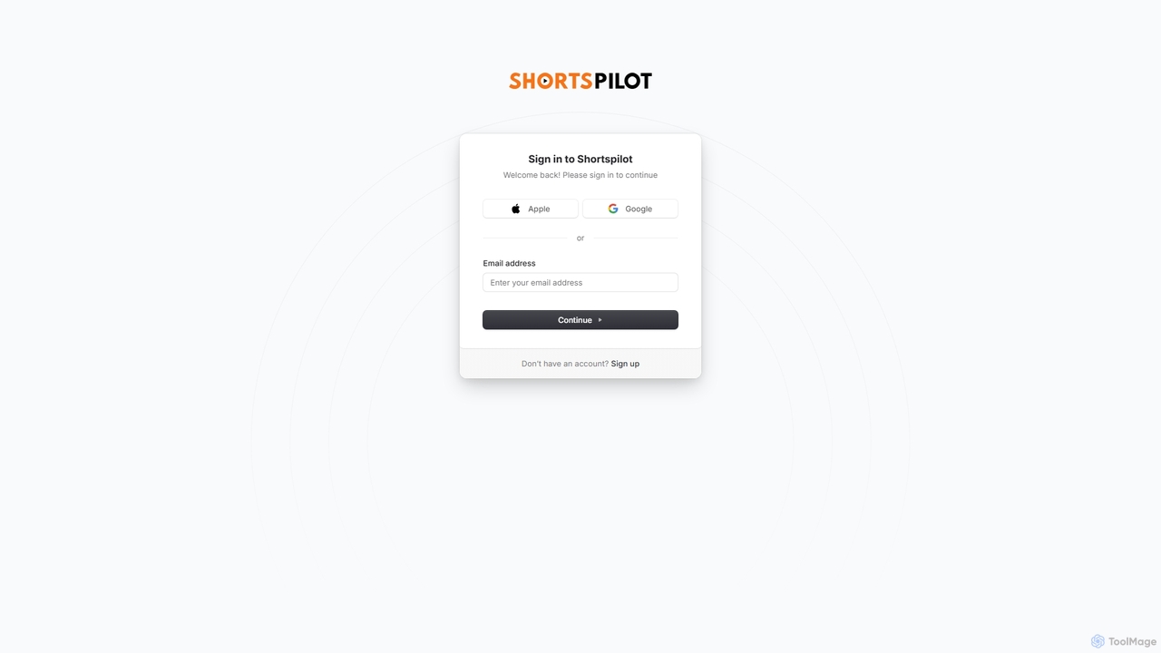 Sign In | Shortspilot AI for Shortspilot