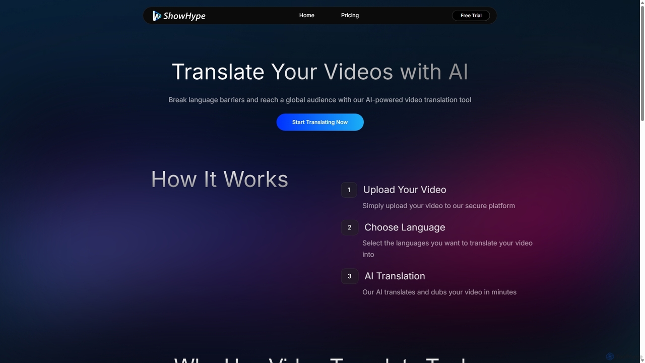 VideoTranslation for ShowHype.ai
