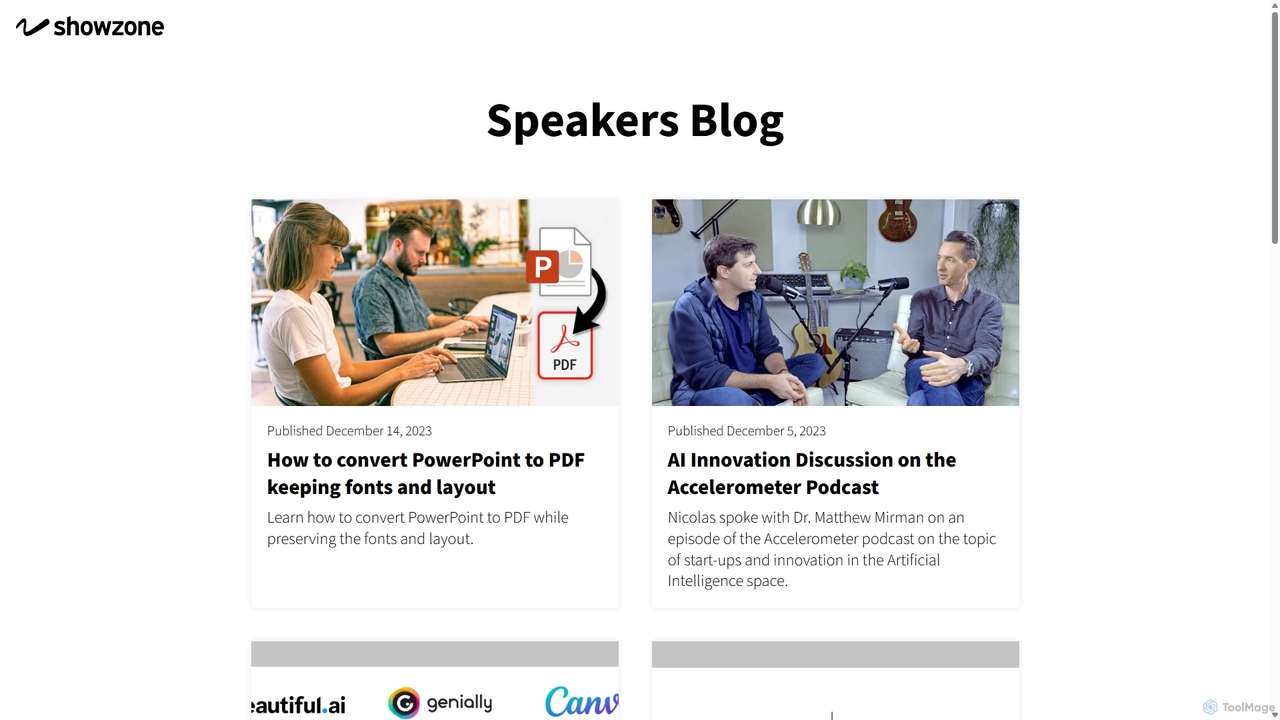Speakers Blog — Showzone for Showzone