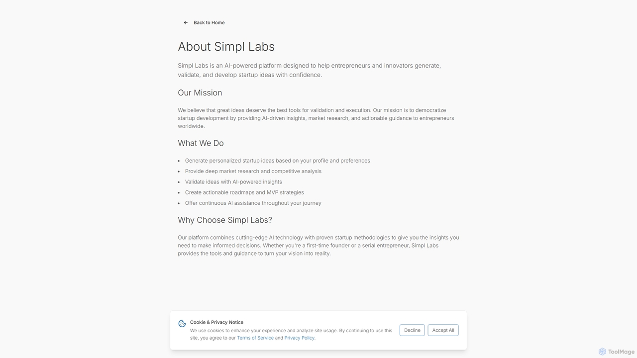 Simpl Labs - Generate and Optimize Startup Ideas for Simpl Labs