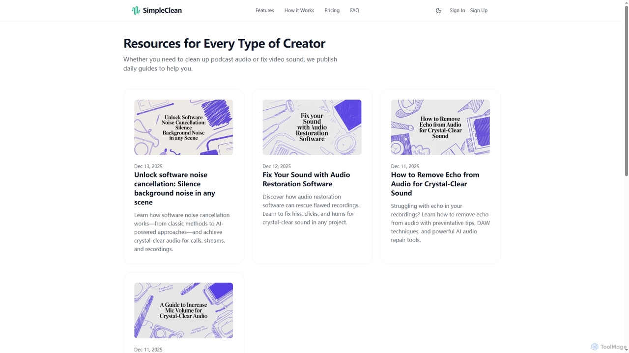 SimpleClean | Remove background noise from audio and video for free | Blog for SimpleClean