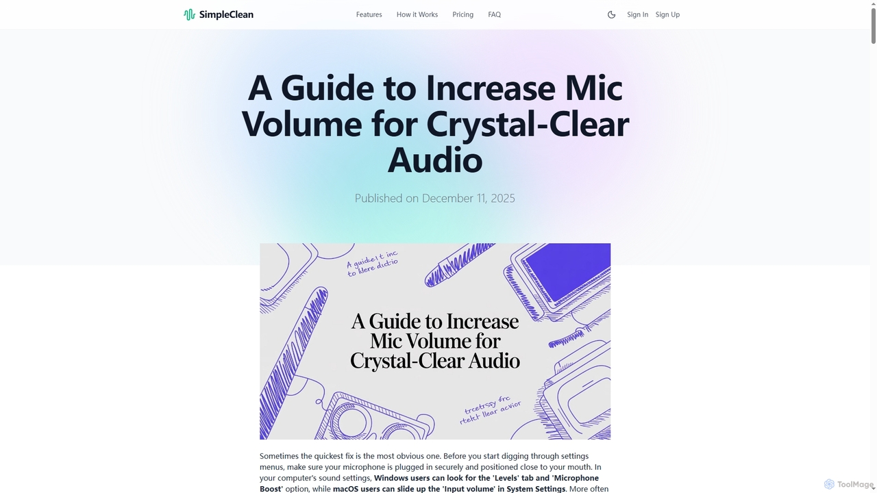 SimpleClean | Remove background noise from audio and video for free | Blog for SimpleClean