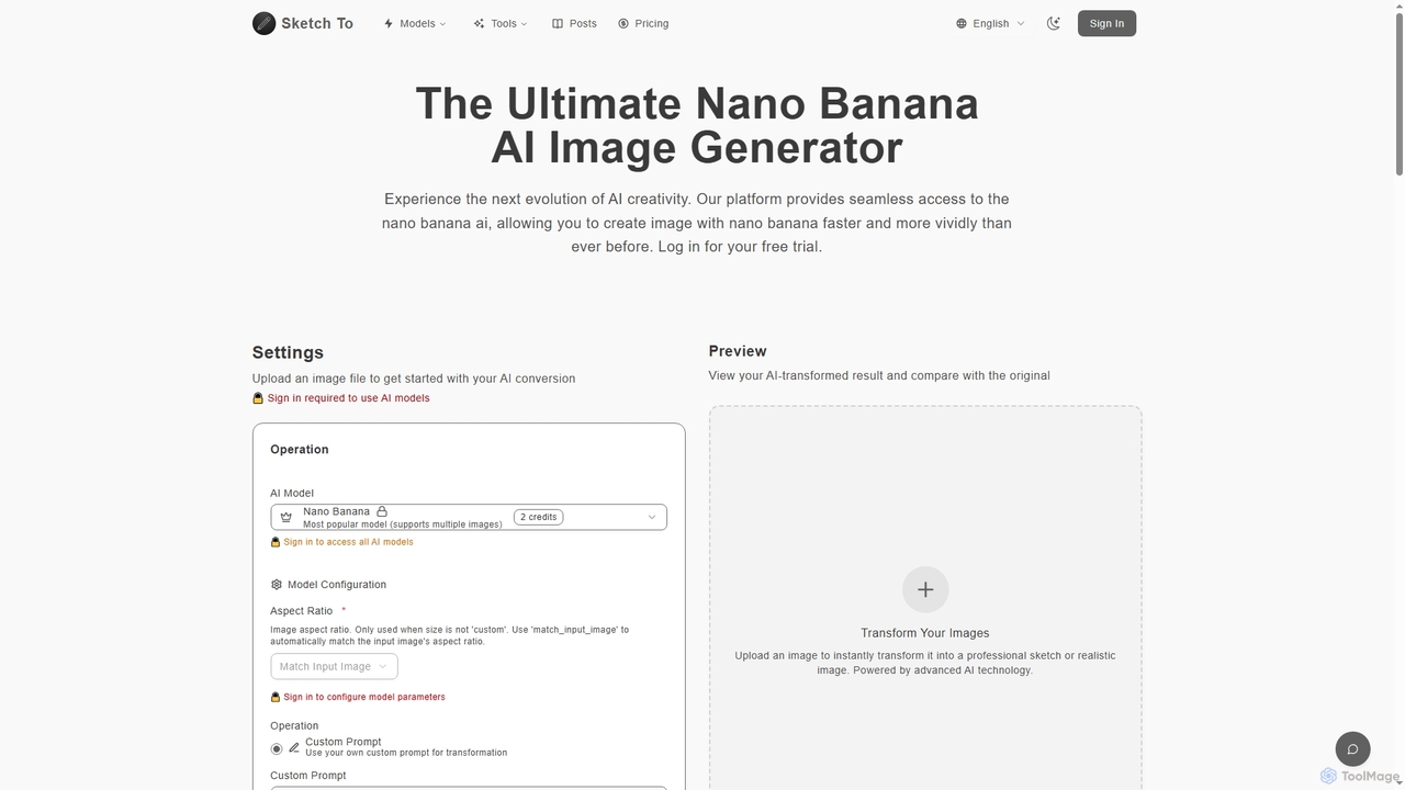 Nano Banana AI Image Generator: Free Trial Online | Sketchto for Sketch To