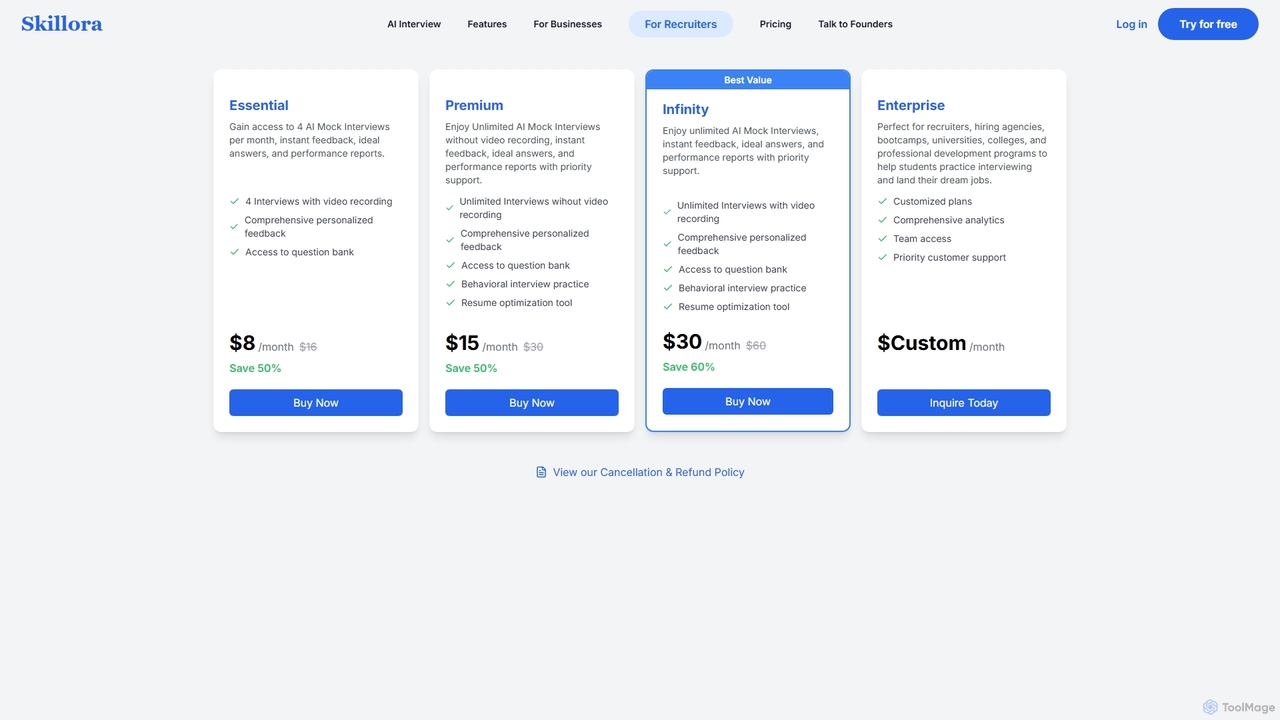 Explore AI Interview Plans from Skillora for Skillora