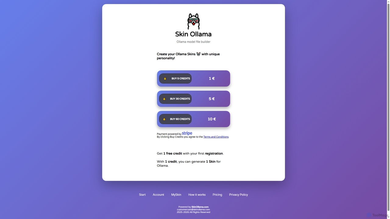Cart checkout | Ollama model file builder | Ollama Skin for Skin Ollama