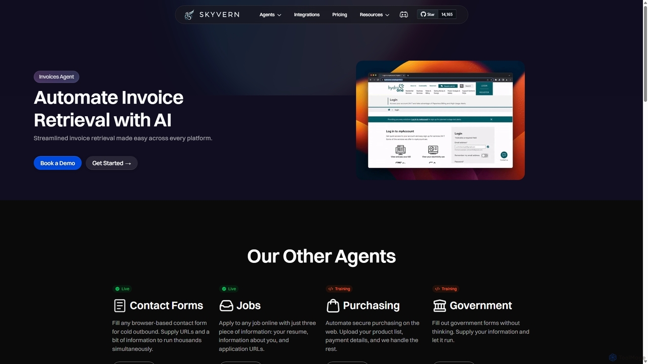Invoice Retrieval | AI Browser automation | Skyvern for Skyvern