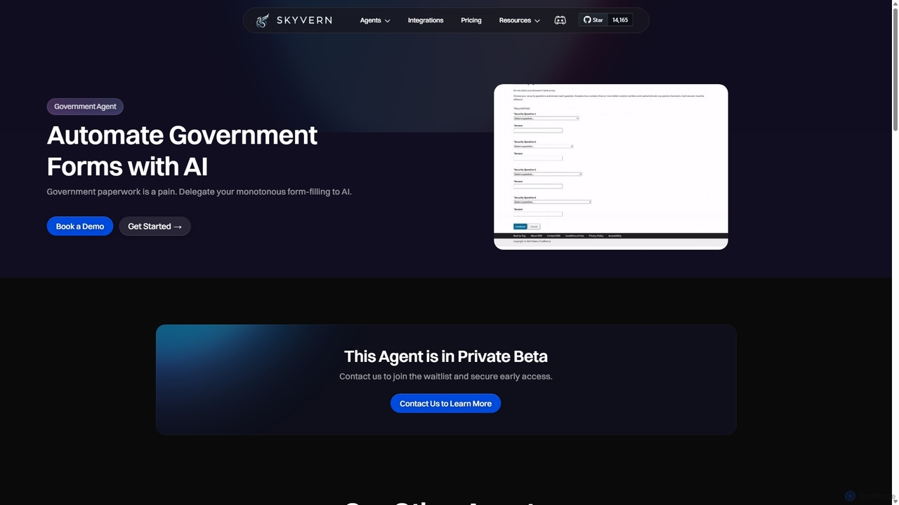 Government Form Automation | AI Browser Automation | Skyvern for Skyvern