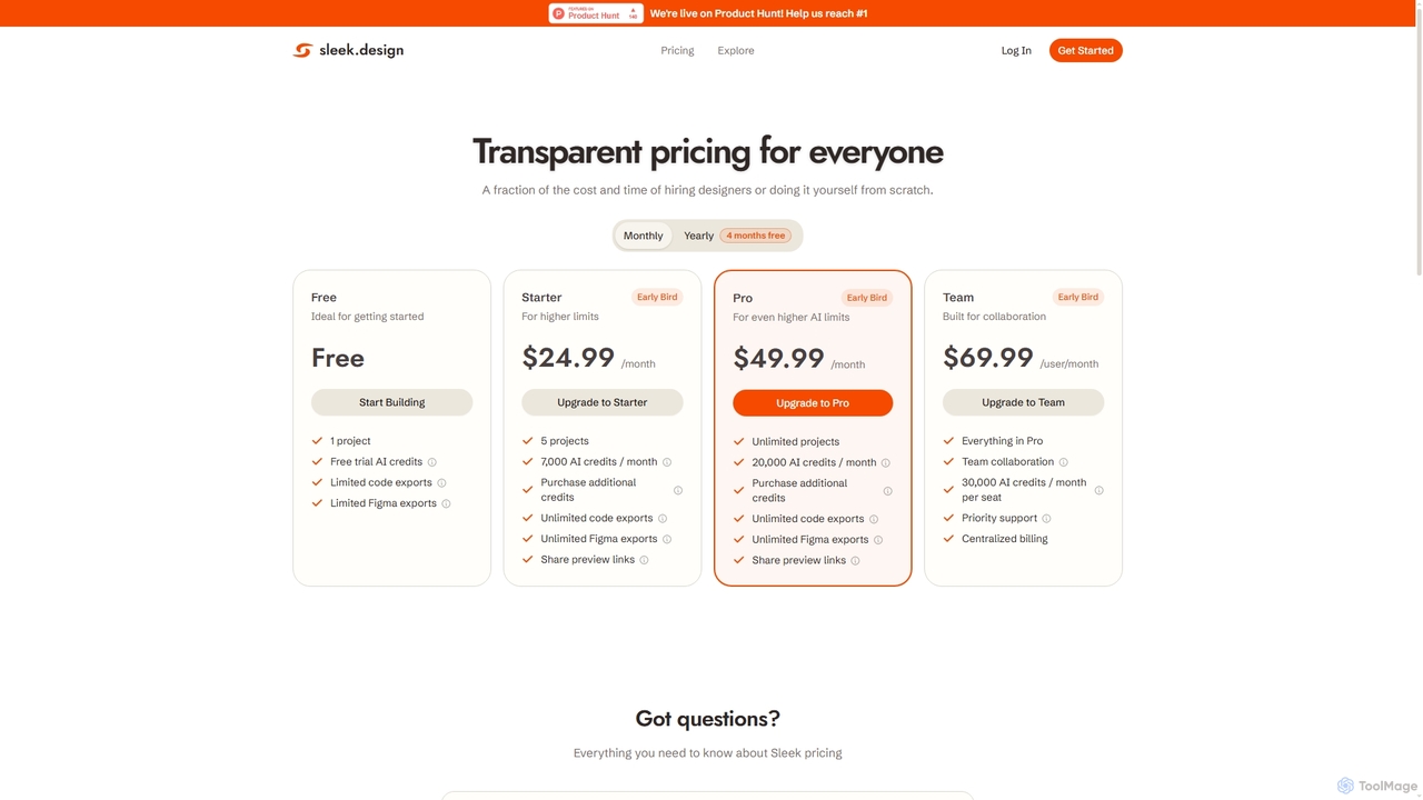 Pricing | Sleek for Sleek
