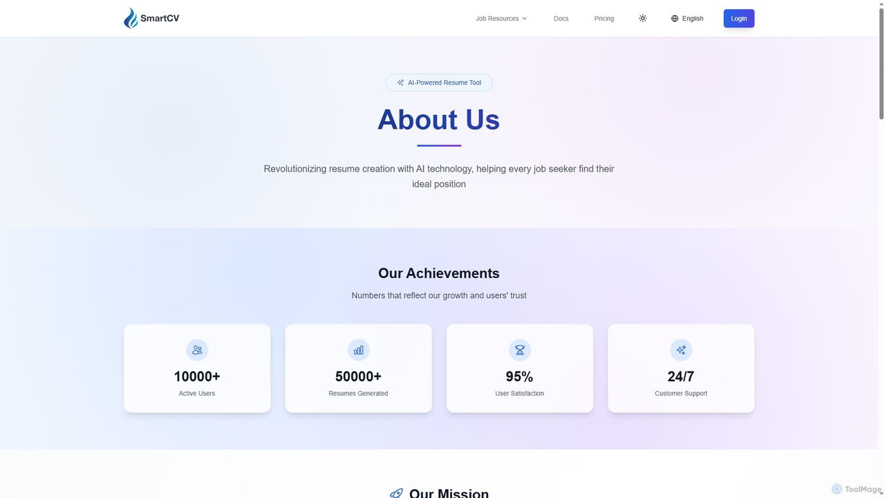 About SmartCV - Leading AI Resume Builder Team | Our Mission | SmartCV for Smartcv