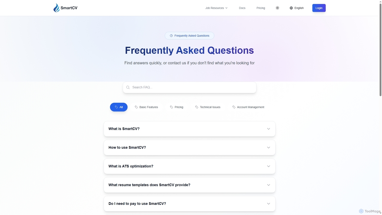 SmartCV FAQ - Free AI Resume Builder Help & User Guide | SmartCV for Smartcv
