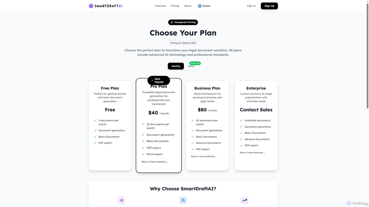 Pricing | SmartDraft AI | SmartDraft AI for SmartDraftai