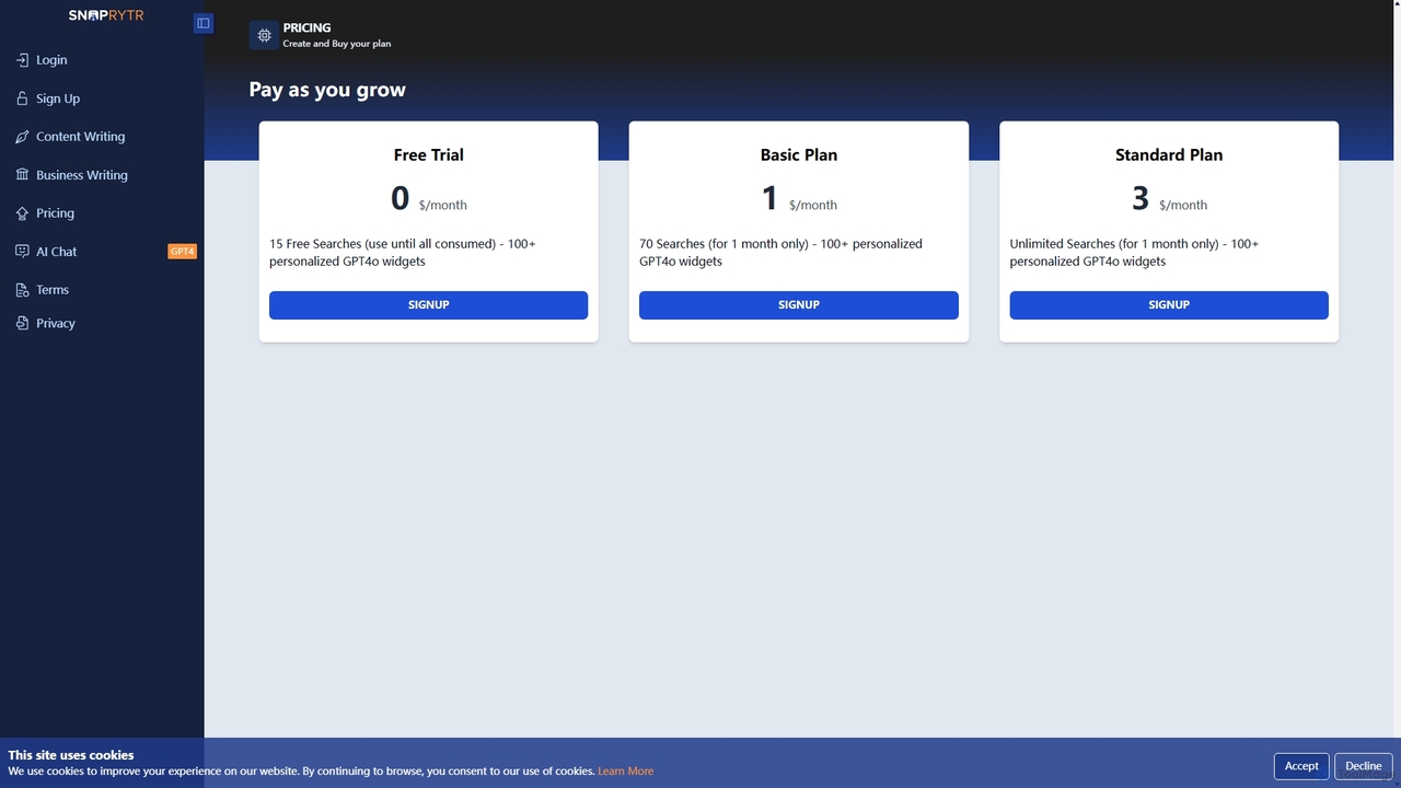 Pricing | SnapRytr for SnapRytr