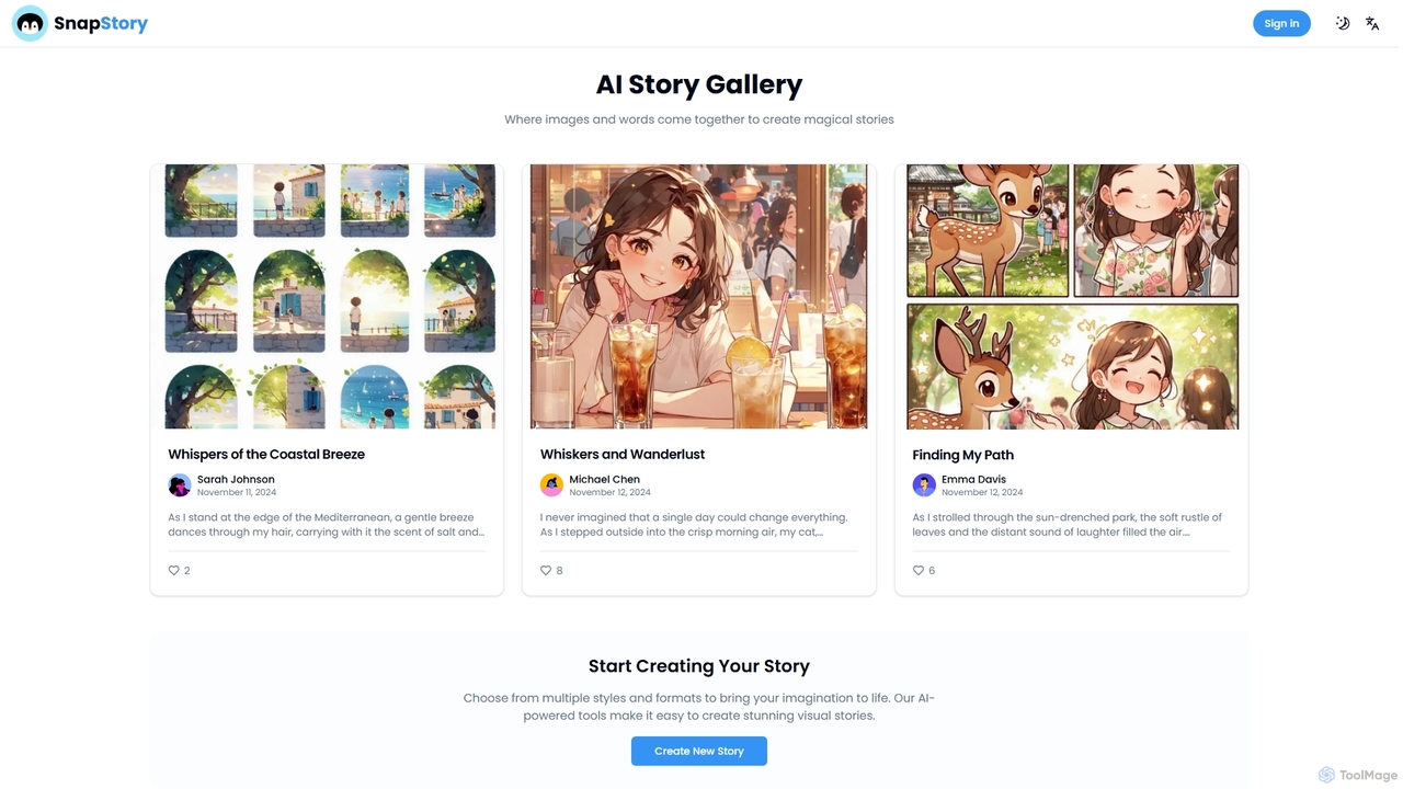 SnapStory | AI-Powered Photo Story Generator | Create Engaging Stories for SnapStoryAI