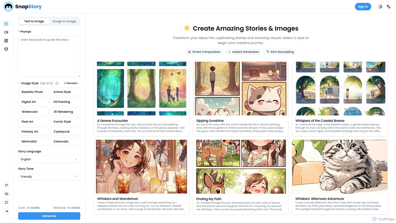 SnapStory | AI-Powered Photo Story Generator | Create Engaging Stories for SnapStoryAI