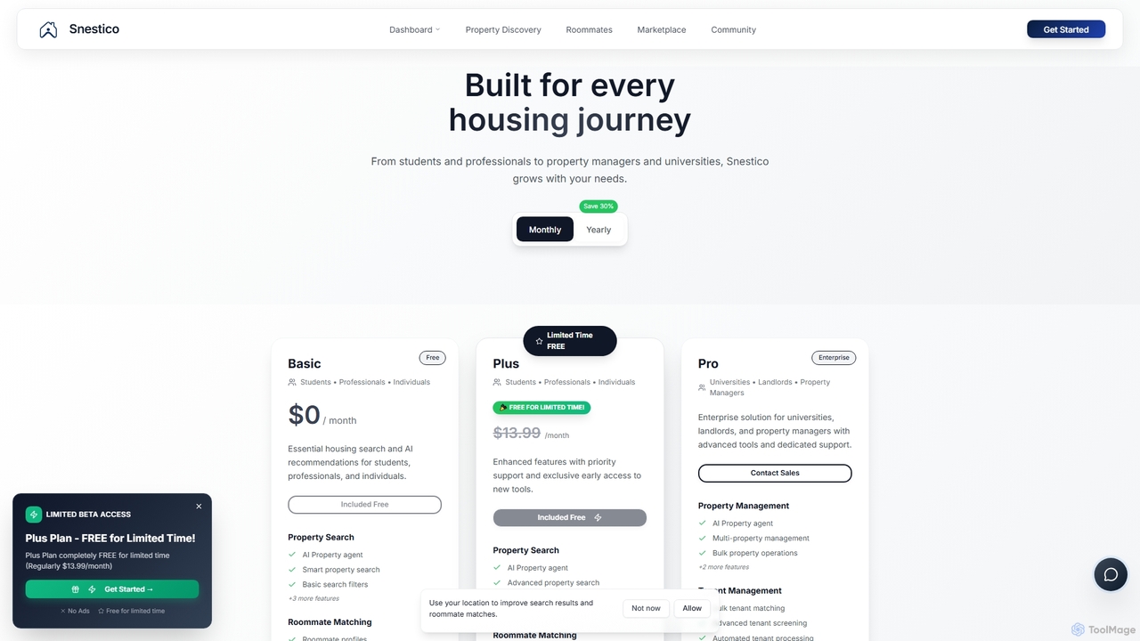 Snestico | Snestico Pricing - Affordable Property & Roommate Solutions for Snestico