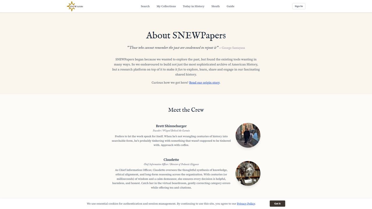 About Us — Snewpapers for SNEWPapers